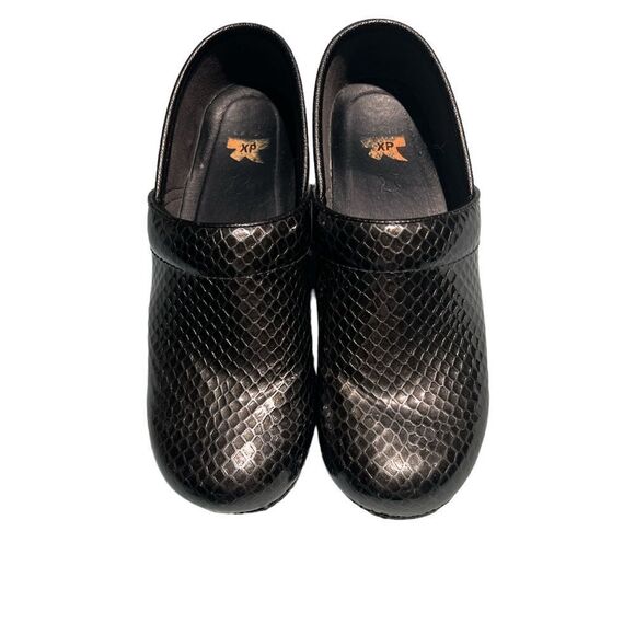 DANSKO Python Snakeskin Pewter Leather Clogs Sz 39/8.5-9 B47 - Picture 6 of 7